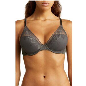 🆕NATORI Avail Full Figure Convertible Underwire Bra 34DD Gray #741258